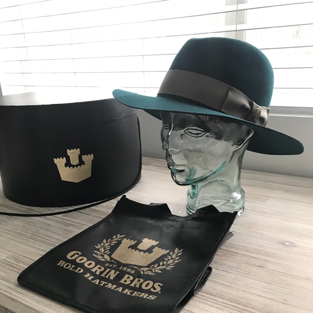 GOORIN BROS. County Line Teal Wool Hat RARE COLOR